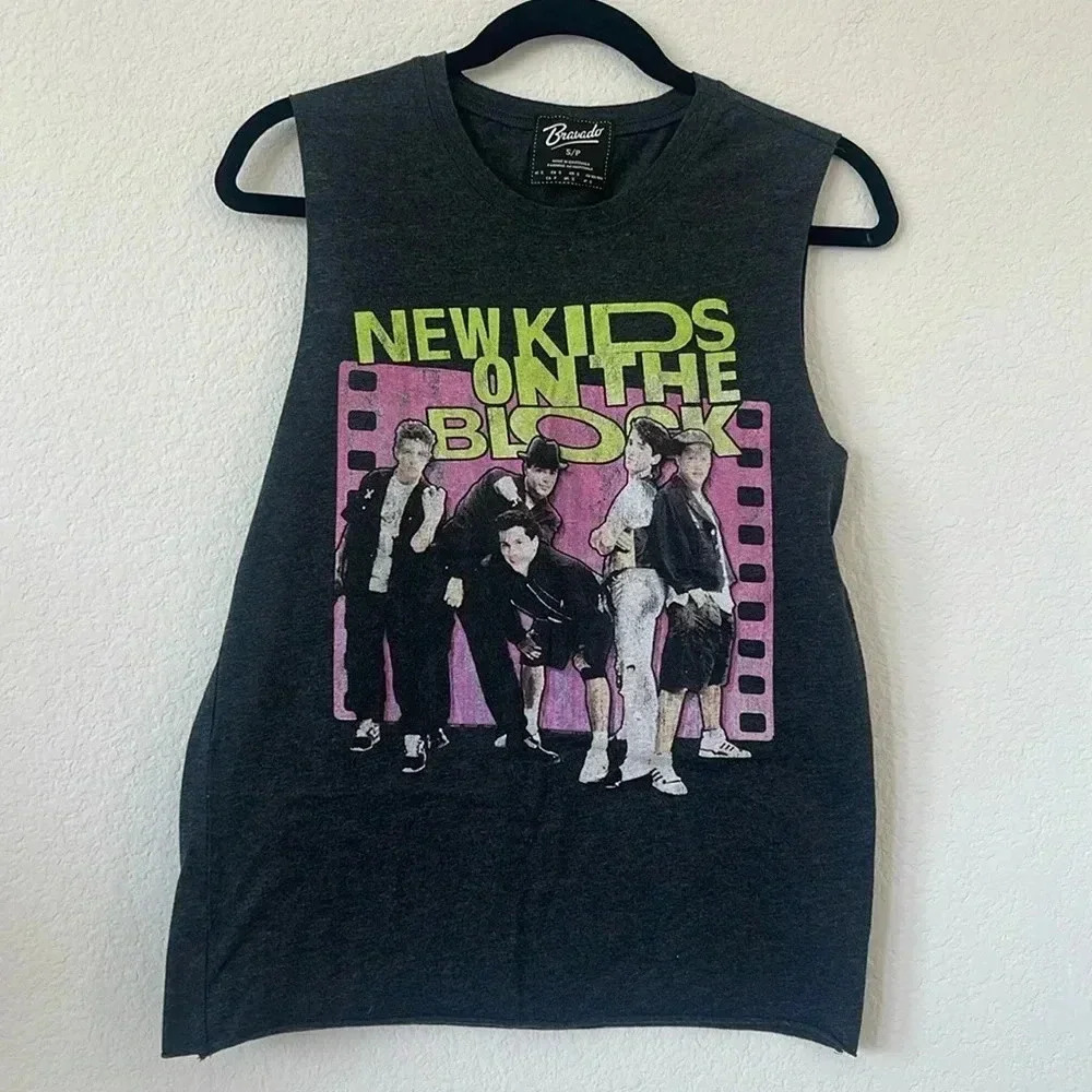 Bravado | New Kids on The Block | Charcoal Grey Sleeveless Tee | Sz S